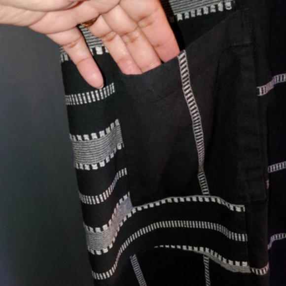 Old Navy vintage Black and Gray Striped Sheath Dress Large Tall - Picture 4 of 8